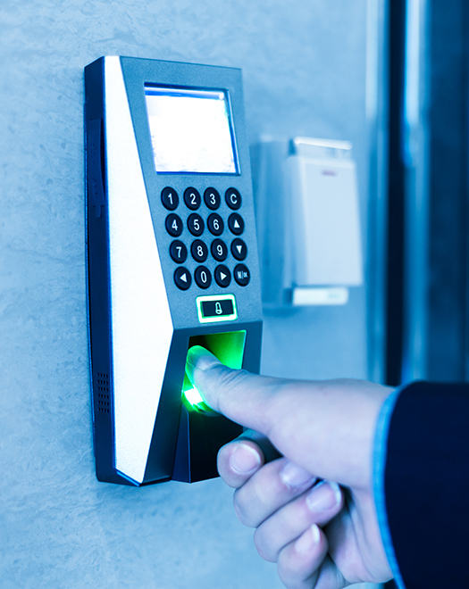 Access Control Biometric Reader person using thumbprint scanner